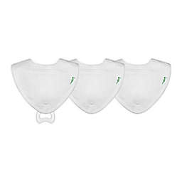 green sprouts® Organic Cotton Muslin 3-Pack Stay-Dry Teether Bibs in White