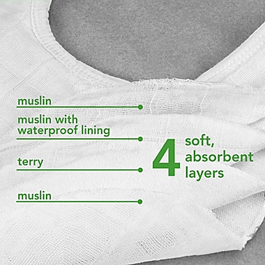 green sprouts&reg; Organic Cotton Muslin 3-Pack Stay-Dry Teether Bibs in White. View a larger version of this product image.