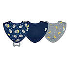 Alternate image 0 for green sprouts&reg; Organic Cotton Muslin 3-Pack Stay-Dry Teether Bibs in Blue Owl