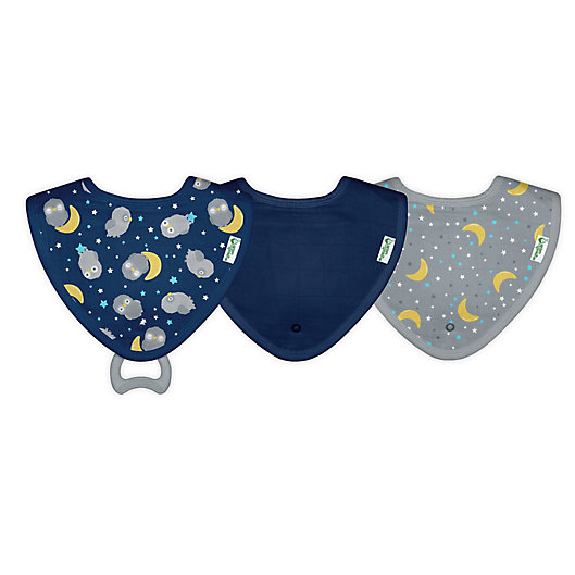 Alternate image 1 for green sprouts® Organic Cotton Muslin 3-Pack Stay-Dry Teether Bibs
