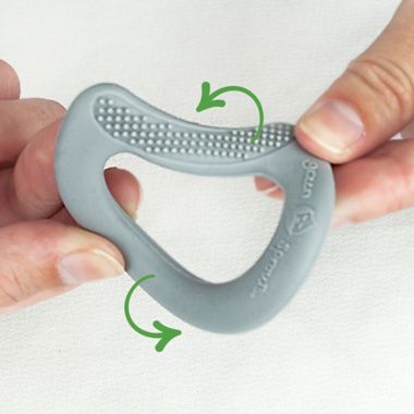 green sprouts&reg; Organic Cotton Muslin 3-Pack Stay-Dry Teether Bibs in Blue Owl. View a larger version of this product image.