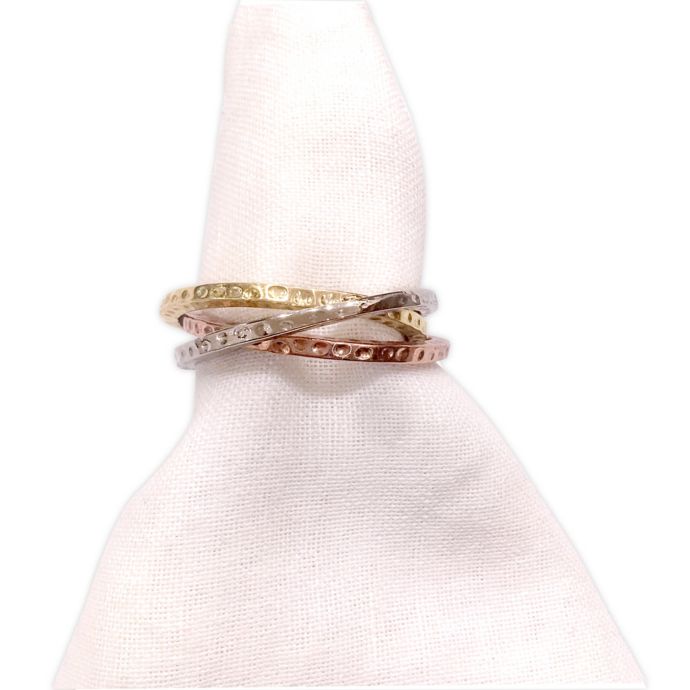Leila's Linens 3Ring Hammered Brass Napkin Ring Bed Bath and Beyond