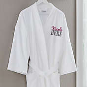 Hers Embroidered White Velour Robe