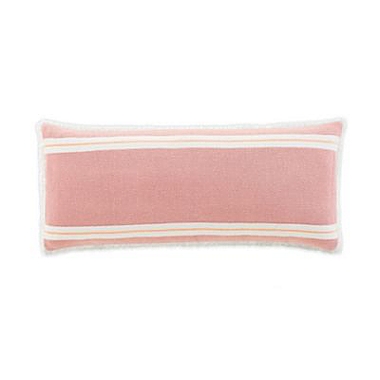 UGG&reg; Ada Chenille Striped Oblong Throw Pillow in LA Sunset Pink. View a larger version of this product image.