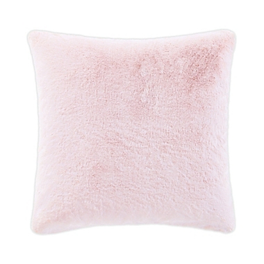 UGG&reg; Dawson Tipped Faux Fur Square European Throw Pillow in LA Sunset Pink. View a larger version of this product image.
