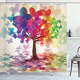 69-Inch x 75-Inch Rainbow Tree Shower Curtain
