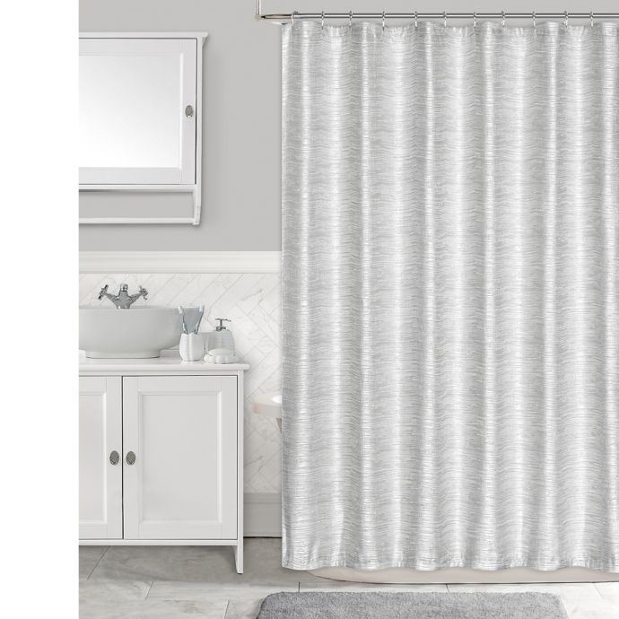 silver shower curtain rod