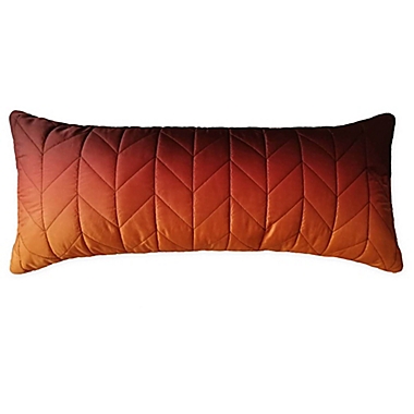 Wamsutta&reg; Chevron Puffer Oblong Throw Pillow in Orange. View a larger version of this product image.