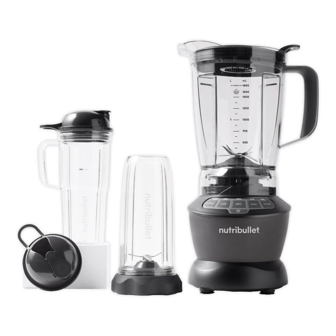 NutriBullet® Blender Combo with Single Serve Cups in Grey Bed Bath