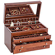 Mele & Co. Brigitte Wooden Jewelry Box in Antique Walnut