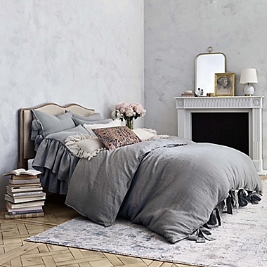 Wamsutta&reg; Vintage Abigall Queen Duvet Cover in Grey. View a larger version of this product image.