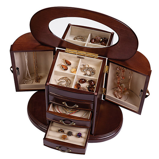 Alternate image 1 for Mele & Co. Walnut Heloise Wood Jewelry Box