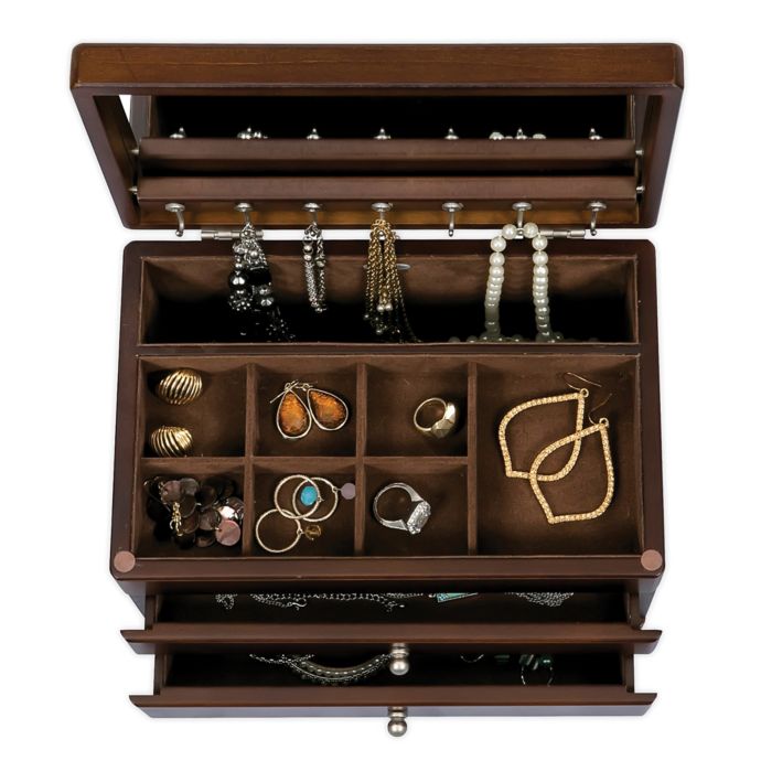 Mele & Co. Brisbane Wooden Jewelry Box In Walnut Bed Bath & Beyond