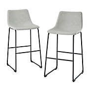 Forest Gate&trade; Faux Leather Bar Stools in Grey (Set of 2)
