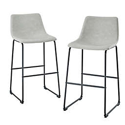 Grey Leather Counter Height Bar Stools, Black Leather Counter Height Bar Stools