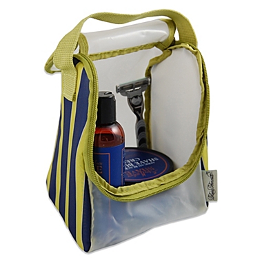 BlueAvocado&reg; Travel Shave Caddy by Ross Bennett in Green Stripe. View a larger version of this product image.
