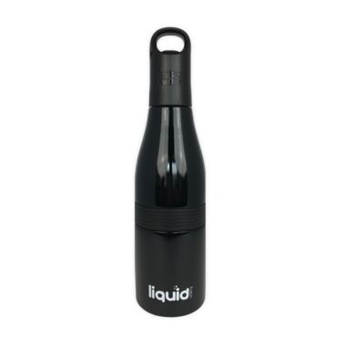 Liquid Fusion 12 oz. 2-in-1 Stainless Steel Water Bottle and Bottle Insulator in Black. View a larger version of this product image.