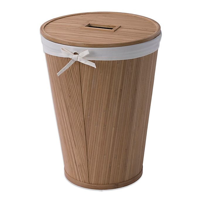 large white hamper with lid