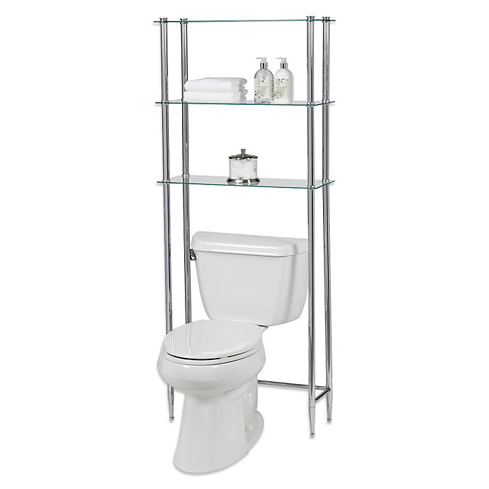 Creative Bath L Etagere 3 Shelf Glass, Bed Bath And Beyond Over The Toilet Cabinet