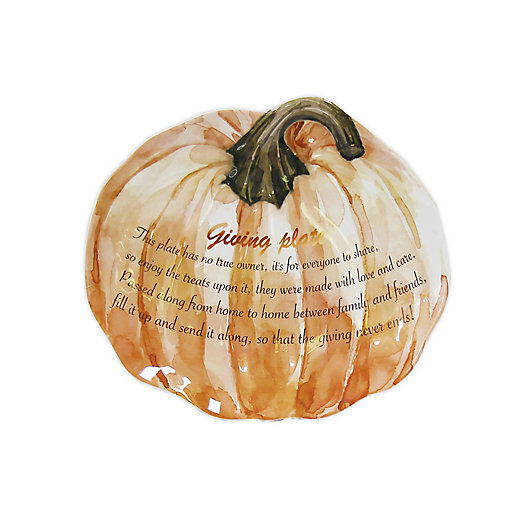 Alternate image 1 for Round Pumpkin Serving Tray in White