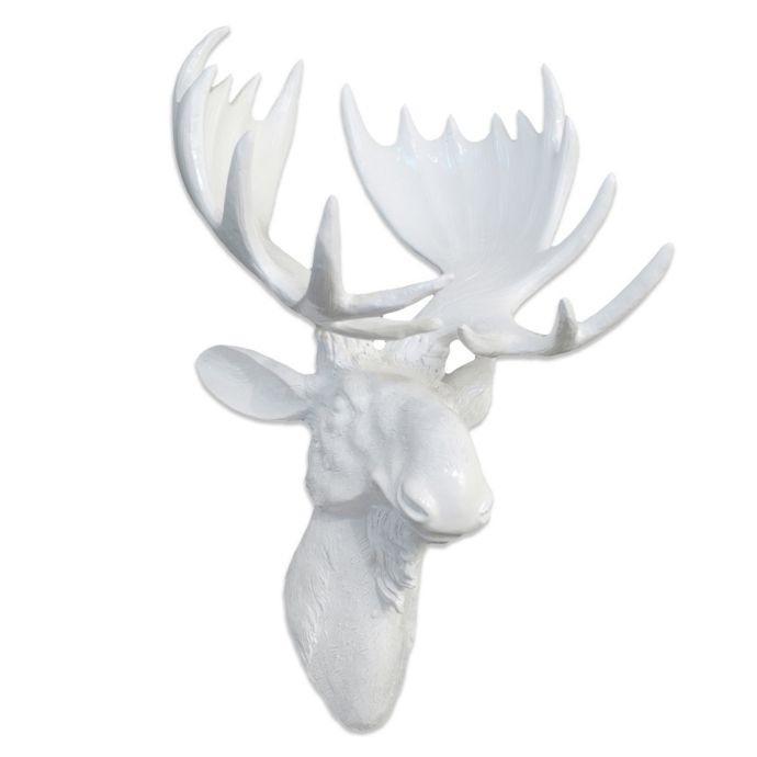 Resin Moose Head Wall Art in White Bed Bath and Beyond Canada