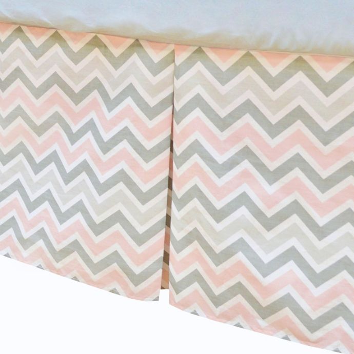 Tl Care Cotton Percale Tailored Crib Bed Skirt With Pleat In Pink