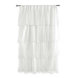 Tadpoles Layered Tulle 63-Inch Rod Pocket Window Curtain Panel in White
