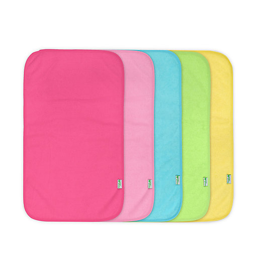 Alternate image 1 for green sprouts® 5-Pack Stay-dry Burp Pads in Girls Pink Set