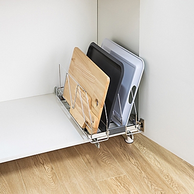 ORG&trade; Steel Sliding Cabinet Organizer in Chrome. View a larger version of this product image.