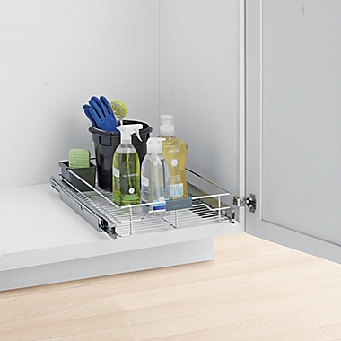 ORG&trade; Org Steel Sliding Under Cabinet Organizer in Chrome. View a larger version of this product image.