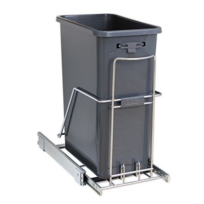 ORG&trade; Steel Under Cabinet 15.74-Inch x 10.2-Inch Trash Can in Chrome