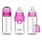 Smilo&reg; 3-Pack 10 oz. Anti-Colic Baby Bottles in Pink