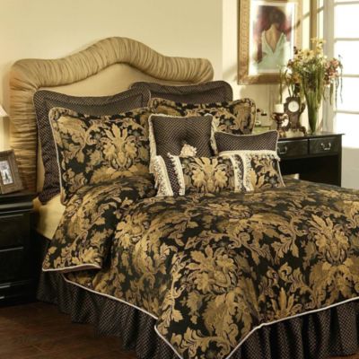 Austin Horn Classics Verona 4 Piece Comforter Set In Black Bed