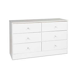 Astrid 6-Drawer Dresser, Crystal White