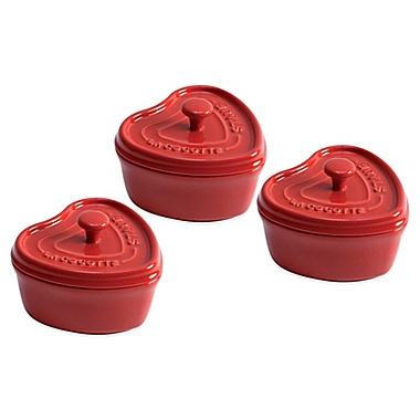 Staub Heart Mini Cocotte in Cherry (Set of 3). View a larger version of this product image.