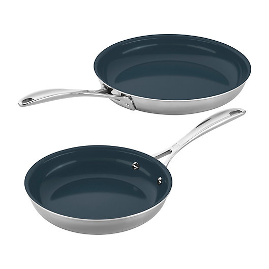 Alternate image 1 for ZWILLING® Clad CFX Ceramic Nonstick Stainless Steel 2-Piece Fry Pan Set