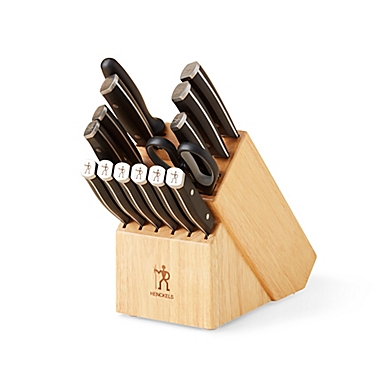 HENCKELS 1895 Refined 15-Piece Kitchen Knife Block Set in Natural. View a larger version of this product image.
