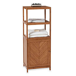 EcoStyles Bamboo 3-Shelf Space Saver Tower with Cabinet