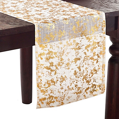 Saro Lifestyle Bottega Foil 108-Inch Table Runner in Gold. View a larger version of this product image.
