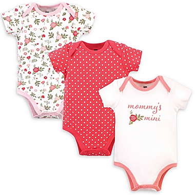 Hudson Baby&reg; Size 18-24M 3-Pack Mommy&#39;s Mini Short Sleeve Bodysuits in Pink. View a larger version of this product image.