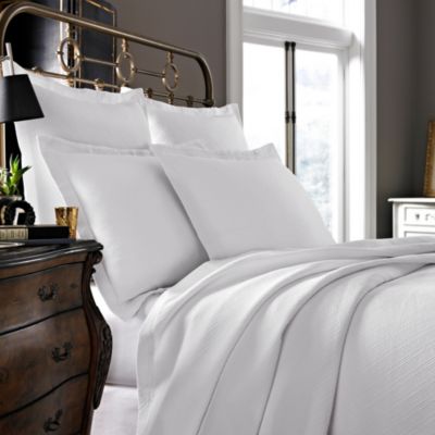 Kassatex Arno Collection Coverlet in White | Bed Bath & Beyond