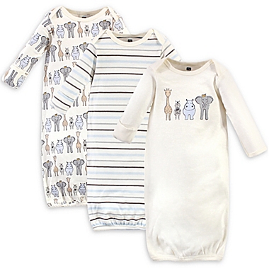 Hudson Baby&reg; Size 0-6M 3-Pack Safari Nightgowns. View a larger version of this product image.