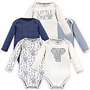 Touched by Nature&reg; Size 0-3M 5-Pack Organic Cotton Long Sleeve Bodysuits in Blue