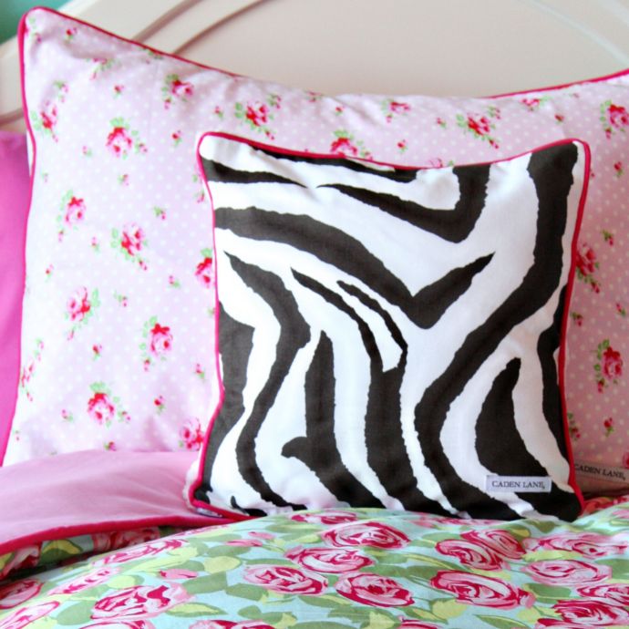 Caden Lane Limited Edition Funky Rose Decorative Zebra Square