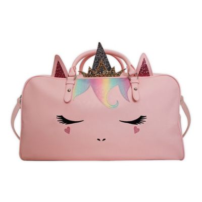 pink glitter duffle bag
