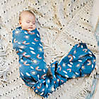 Alternate image 1 for Bebe au Lait&reg; 2-Pack Narwhals and Rainbows Muslin Swaddle Blankets in White/Blue