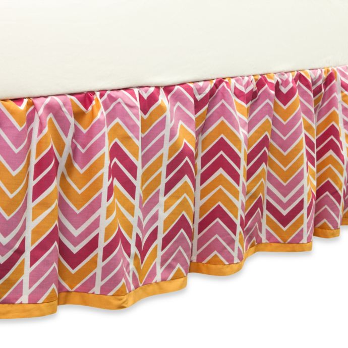 True Baby Sunshine Crib Skirt In Chevron Print Bed Bath Beyond