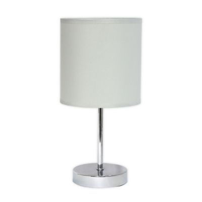Mini Table Lamp In Chrome With Fabric, Bed Bath And Beyond White Lamp Shades