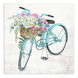 Painted Floral Bike 30-Inch x 30-Inch Canvas