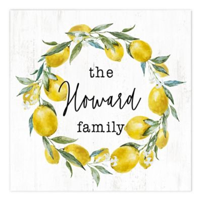 Lemon Wreath 16-Inch x 16-Inch Personalized Canvas